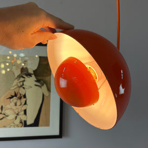 Hängelampe Flowerpot VP1 orange Emaille von Verner Panton für Louis Poulsen