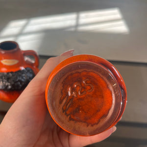 Set: 2x Vase Fat Lava orange schwarz von Kreutz Keramik