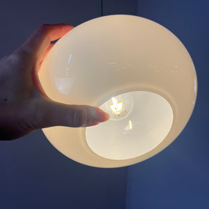 Hängelampe weiß Glas Chrom