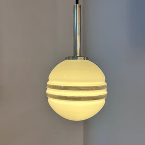 Kleine Kugellampe weiß silber Glas