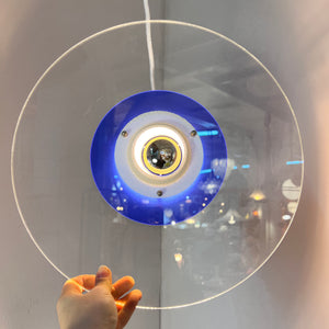 Lamellenlampe „Astra“ blau Plexiglas aus Dänemark