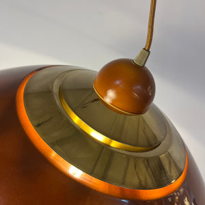Hängelampe orange Messing aus Belgien