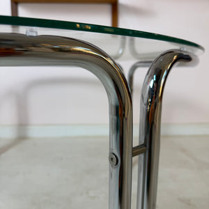 Runder Couchtisch Glas & Chrom
