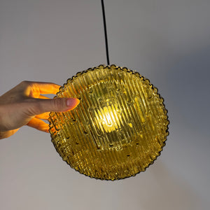 Hängelampe braun Glas Metall