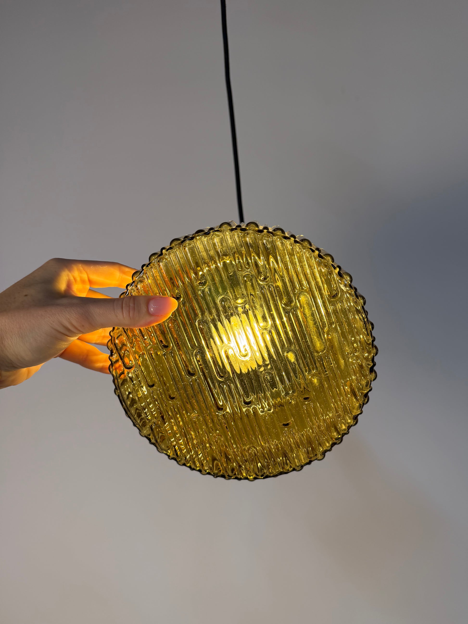 Hängelampe braun Glas Metall