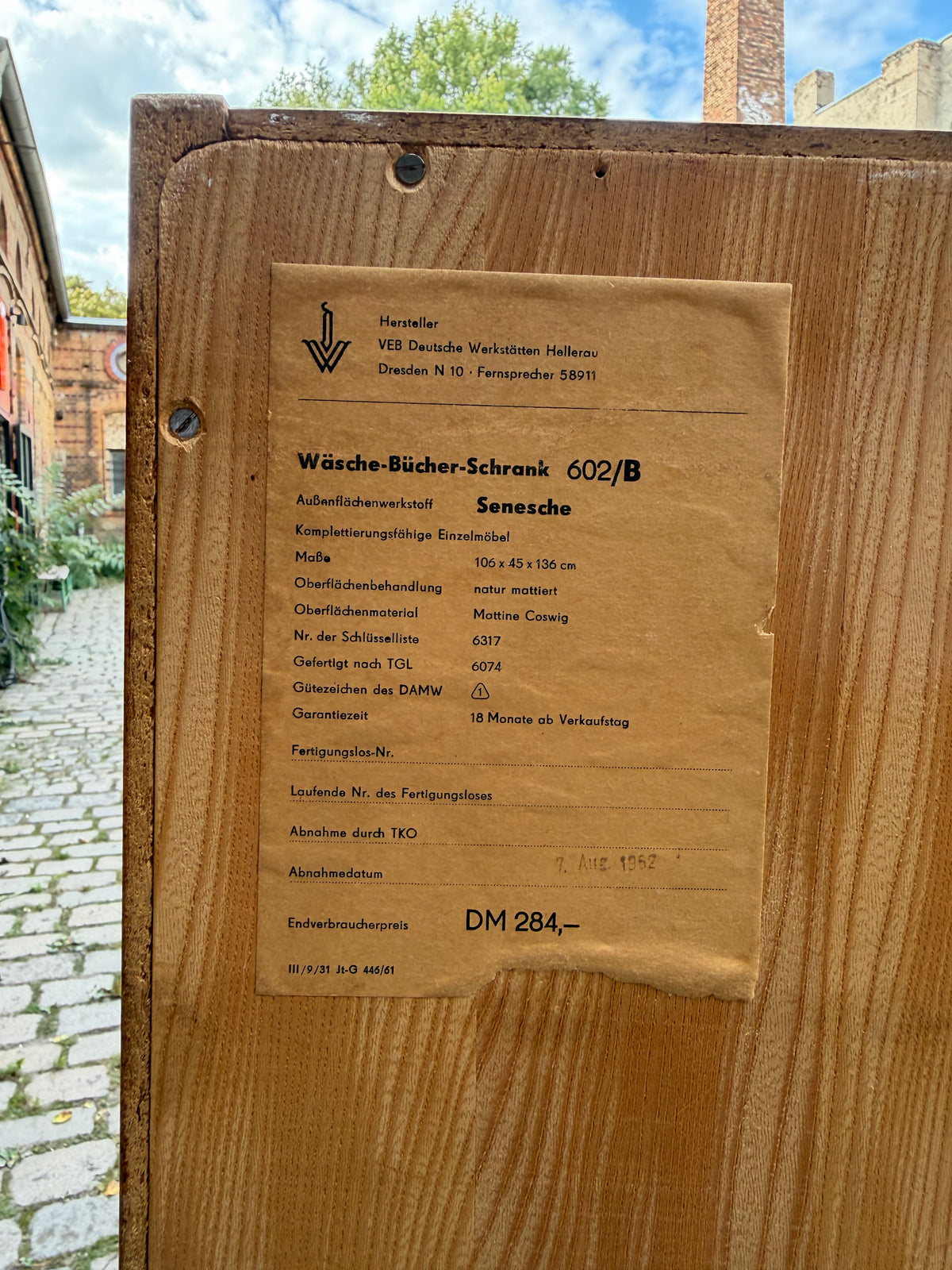 Schrank Typ 602/B Esche von Franz Ehrlich für Hellerau