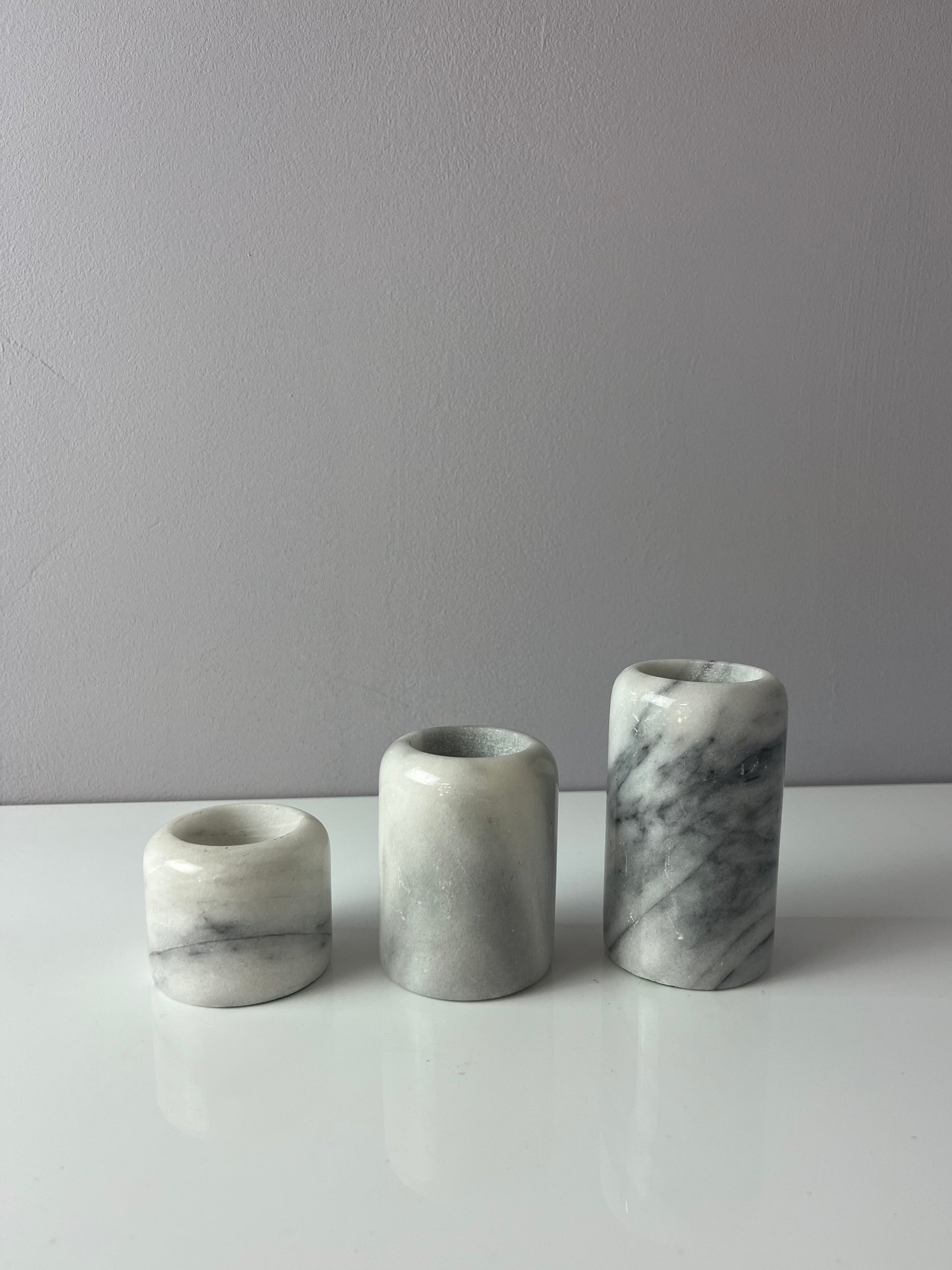 Set: Trio Kerzenständer Marmor