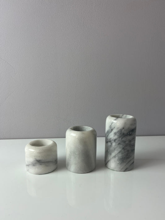 Set: Trio Kerzenständer Marmor