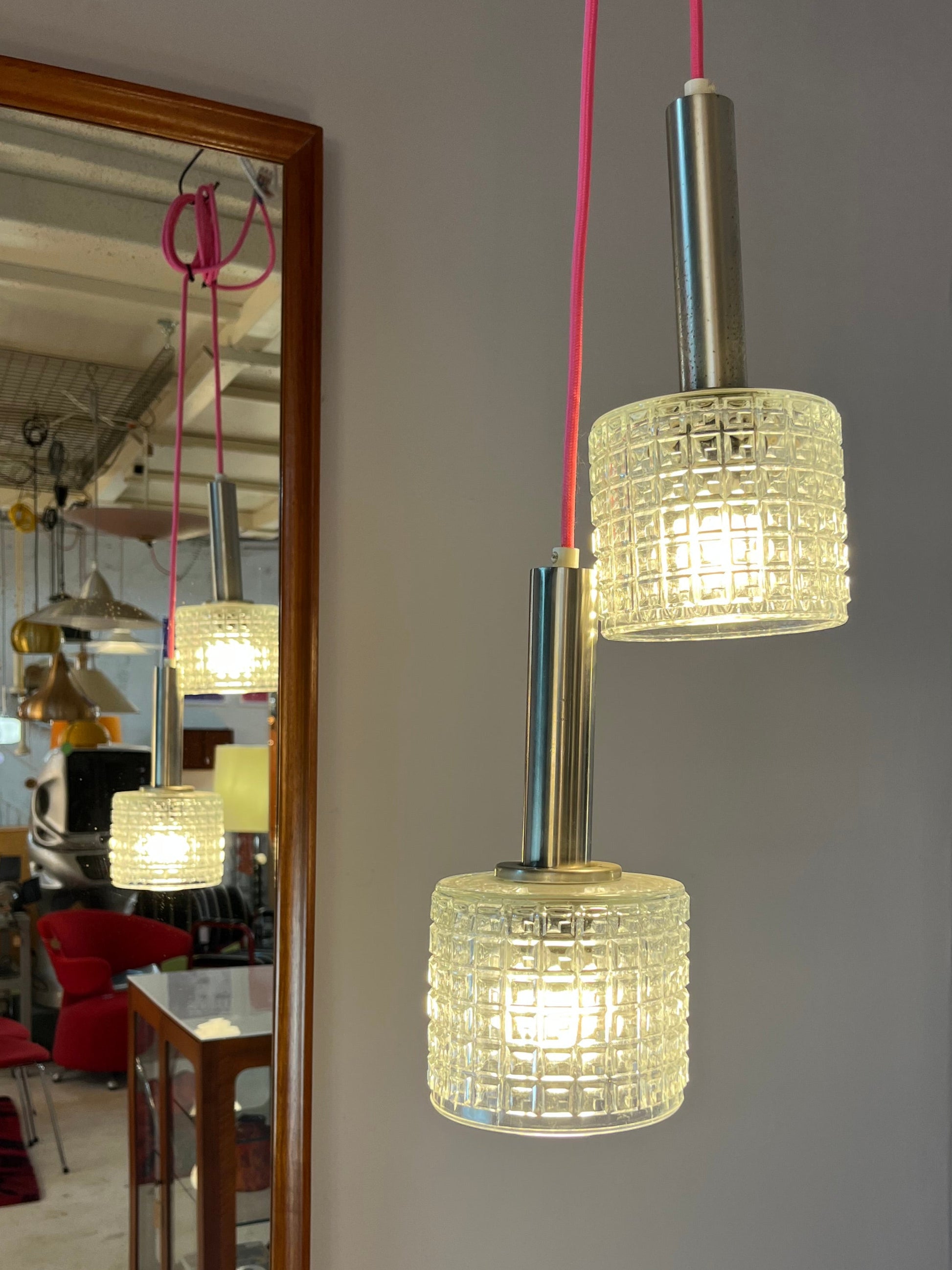 Hängelampe Glas Chrom