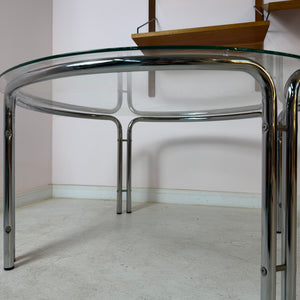 Runder Couchtisch Glas & Chrom