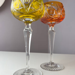 Set: 2x Römer Weinglas orange gelb Kristallglas
