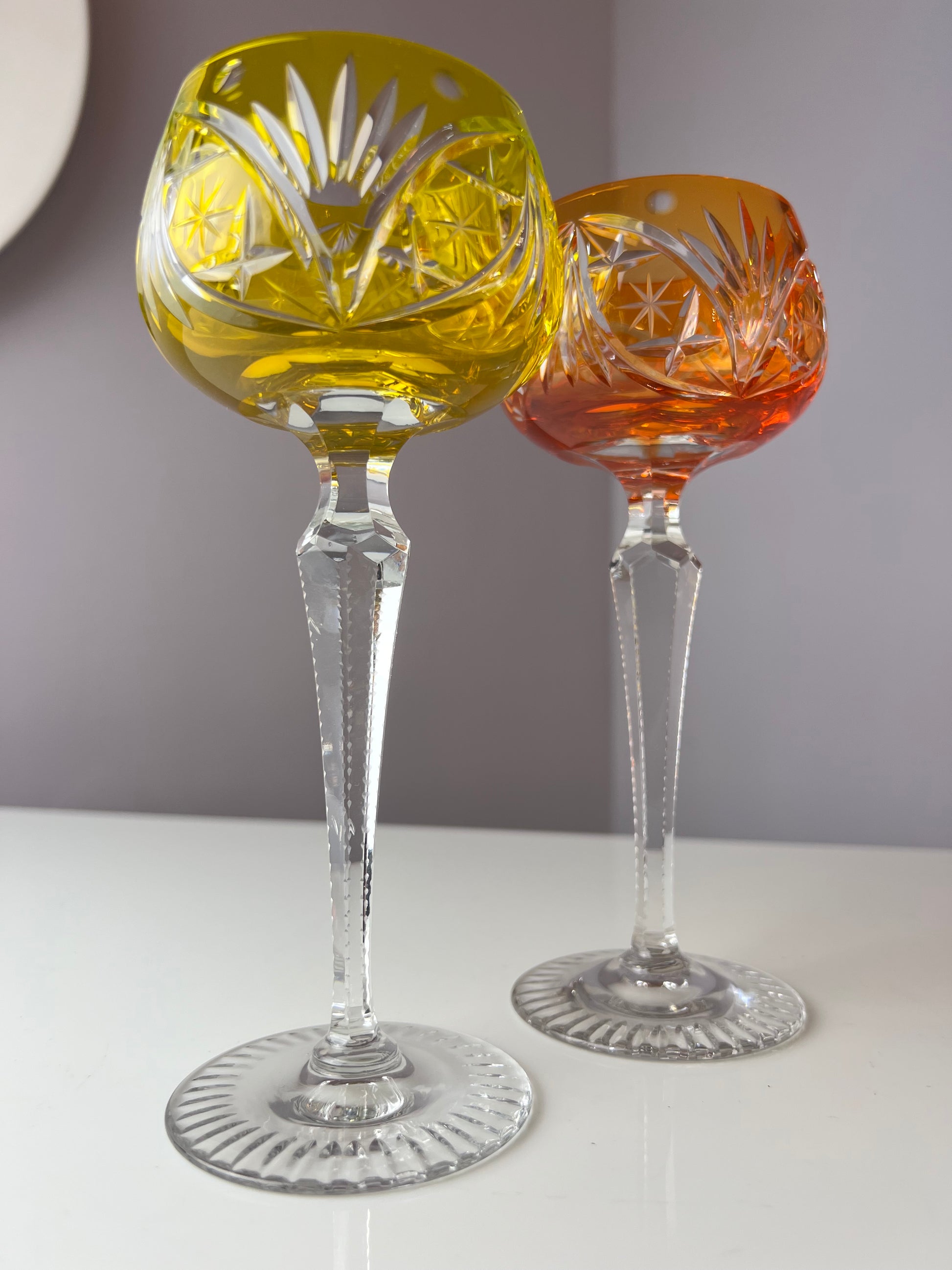 Set: 2x Römer Weinglas orange gelb Kristallglas