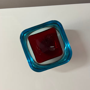Schale rot blau Muranoglas