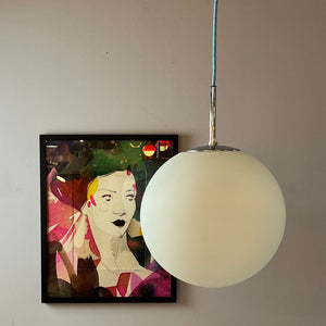 Kugellampe weiß Chrom von Glashütte Limburg