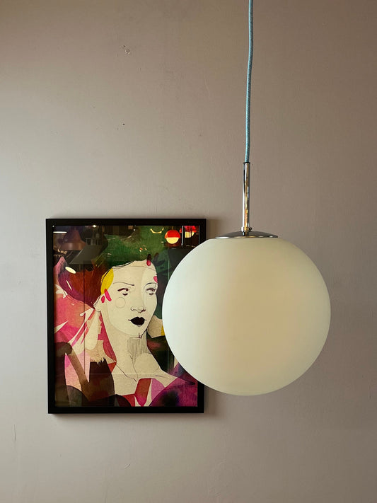 Kugellampe weiß Chrom von Glashütte Limburg