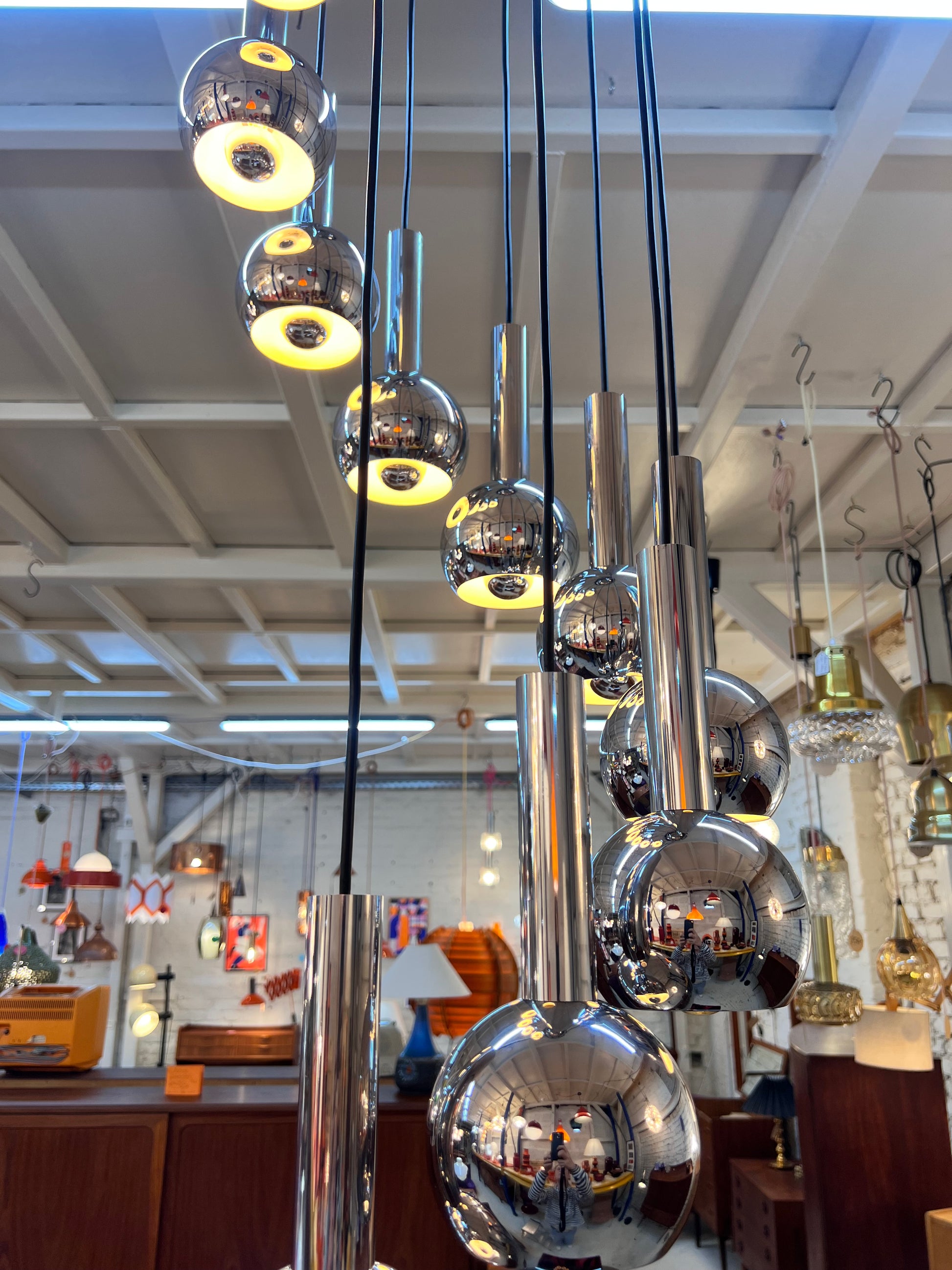 Kaskadenlampe 10-flammig Chrom von STAFF