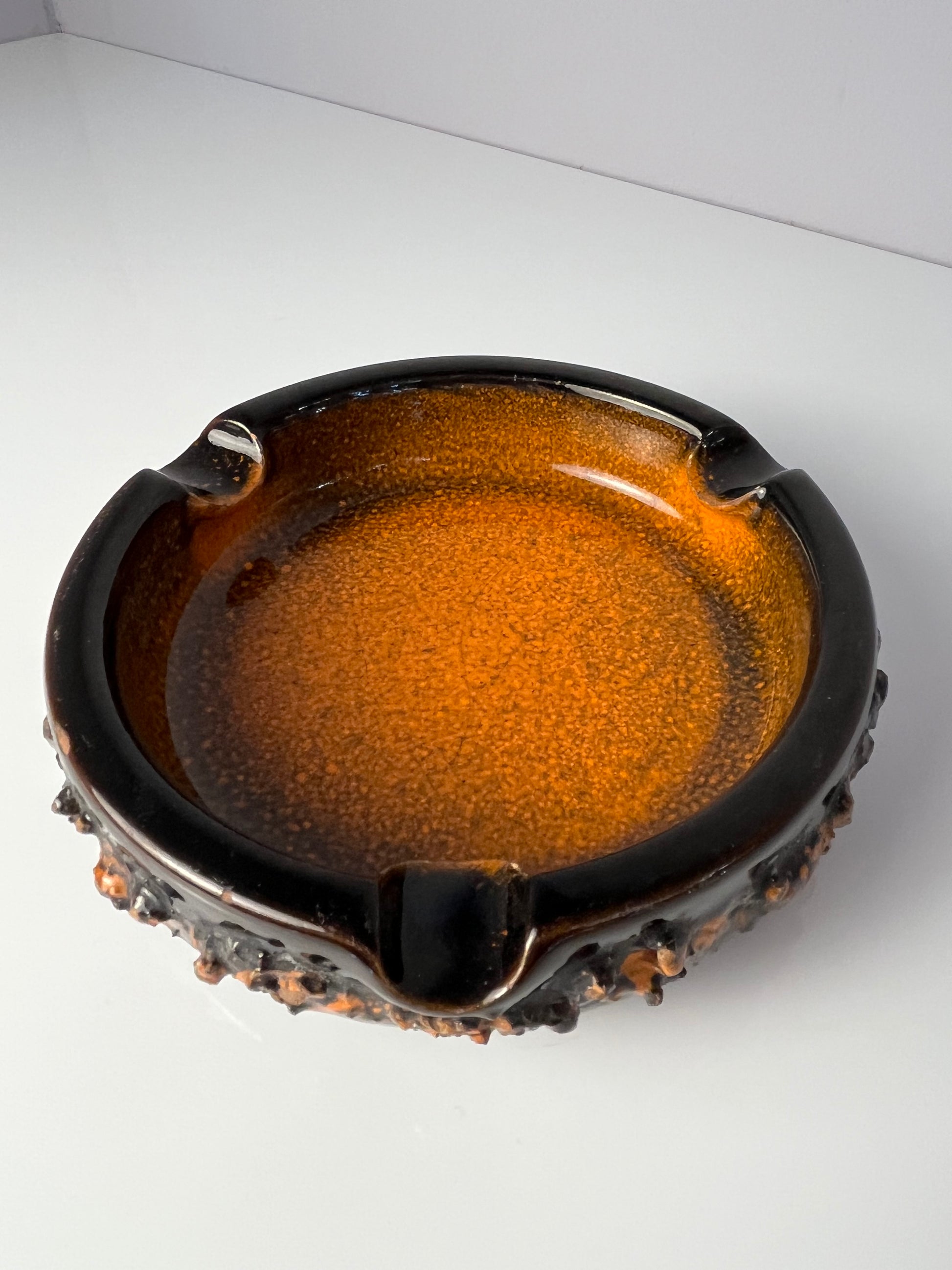 Aschenbecher Fat Lava orange braun von Funi Island - Handmade in Iceland