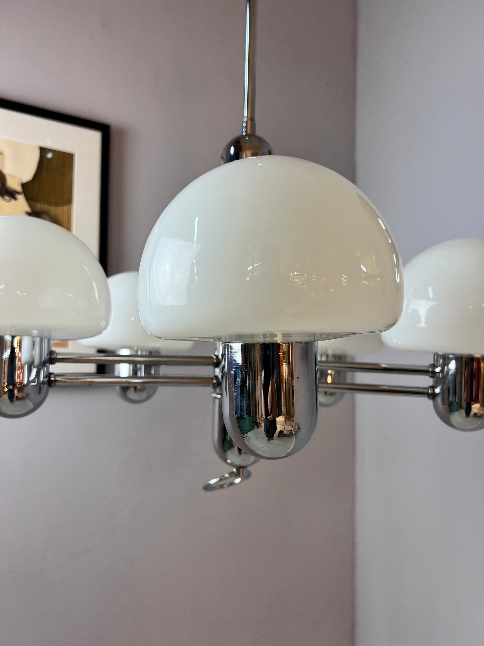 Kronleuchter Chrom Milchglas