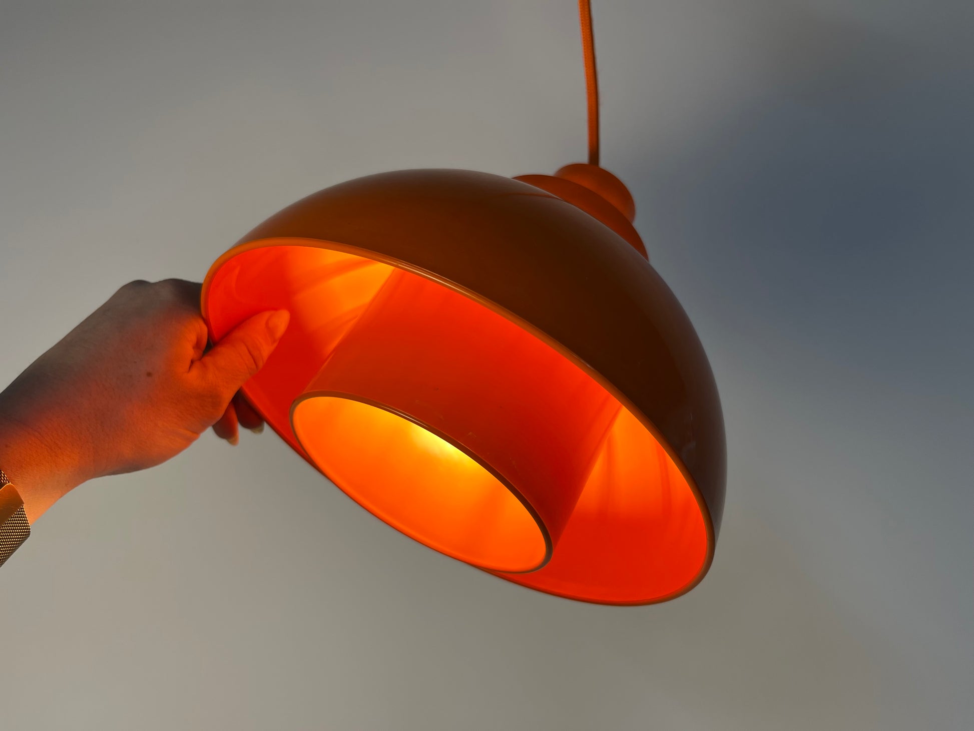 Hängelampen Minisol orange von K. Kewo für Nordisk Solar