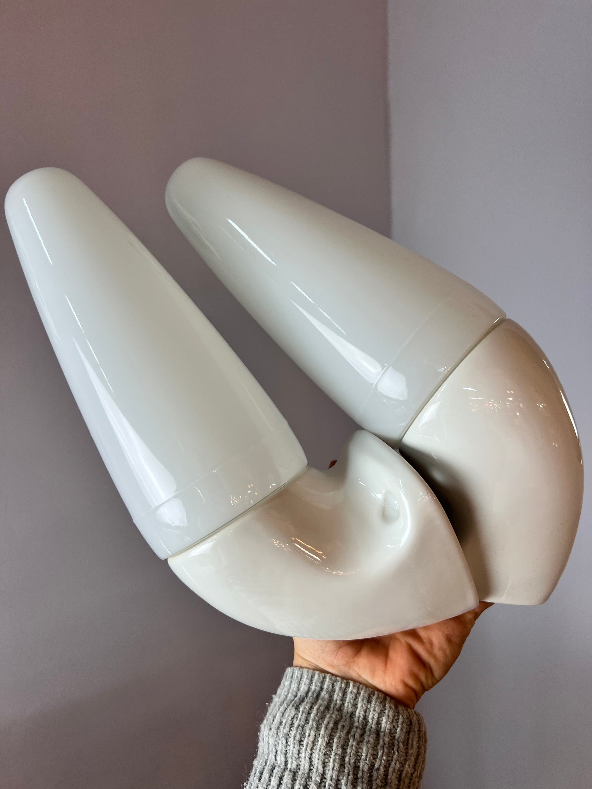 Set: 2x Wandlampe Modell 6035 weiß von Sigvard Bernadotte für Ifö