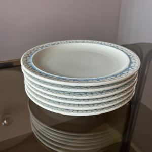 Set: 6x Kuchenteller Kiruna Garden weiß blau von Thomas
