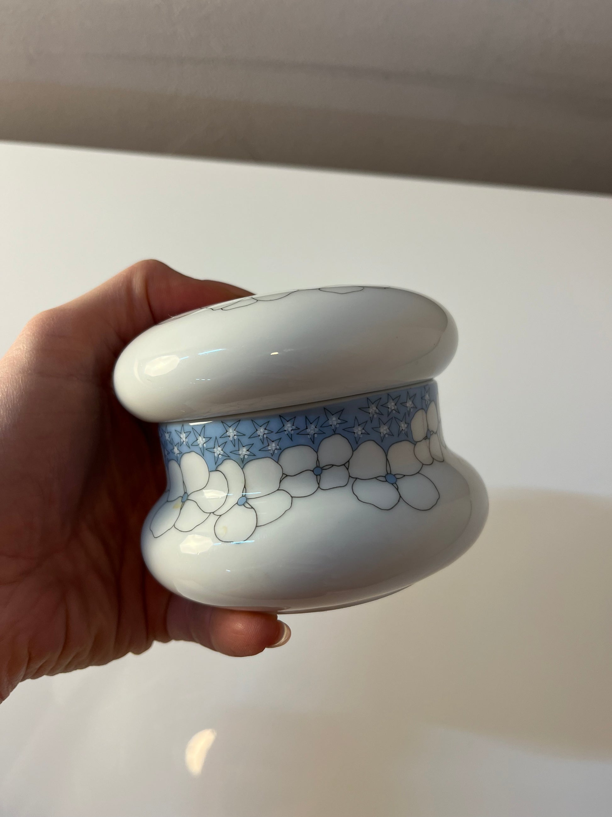 Set: Zucker & Milchkännchen Kiruna Garden weiß blau von Tapio Wirkkala für Thomas