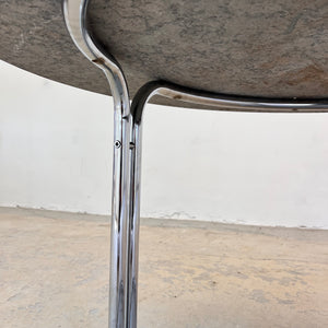 Runder Esstisch Granit Chrom von Giotto Stoppino