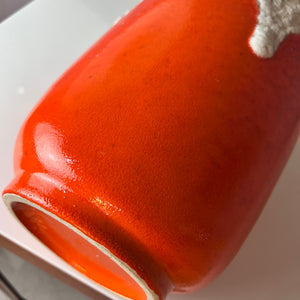 Vase Fat Lava 1439/40 orange weiß von Uebelacker Keramik