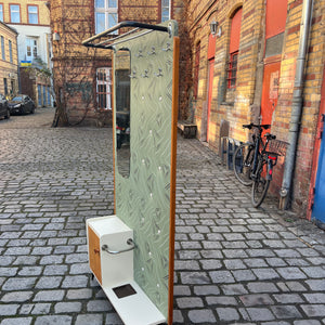 Wandgarderobe mintgrün mit Spiegel, Schrank & Schirmständer