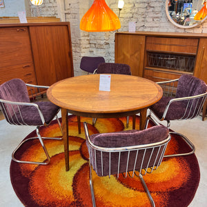 Runder Esstisch Teak mit Butterfly Auszug