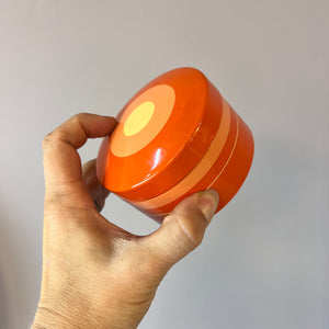 Set: Untersetzer in Dose orange Metall