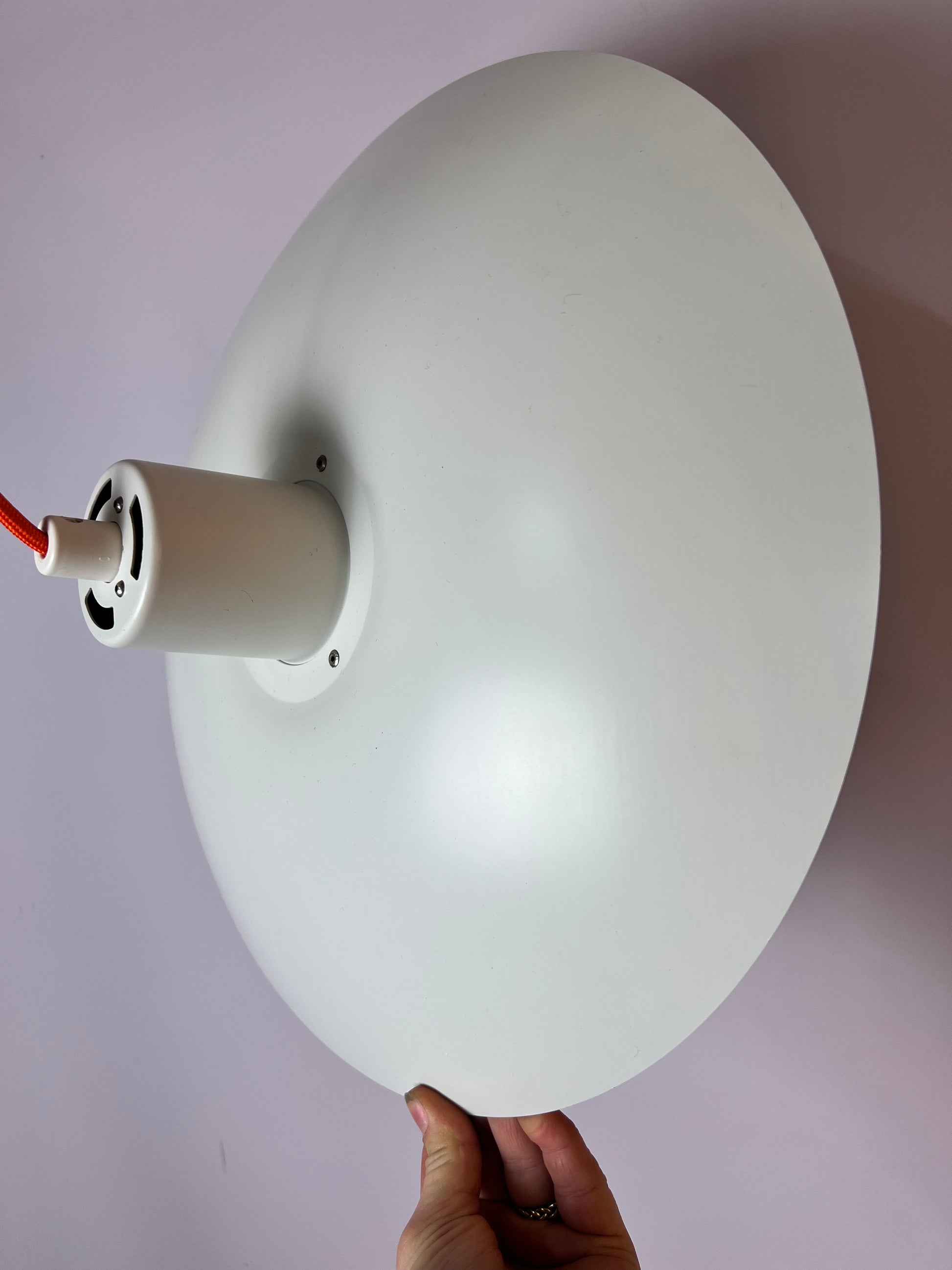 Lamellenlampe PH4 weiß orange von Poul Henningsen für Louis Poulsen