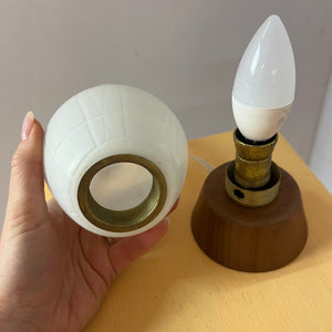 Tischlampe Teak Glas von Temde