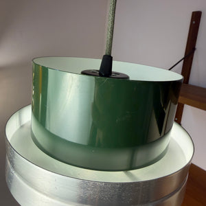 Hängelampe grün silber aus Dänemark