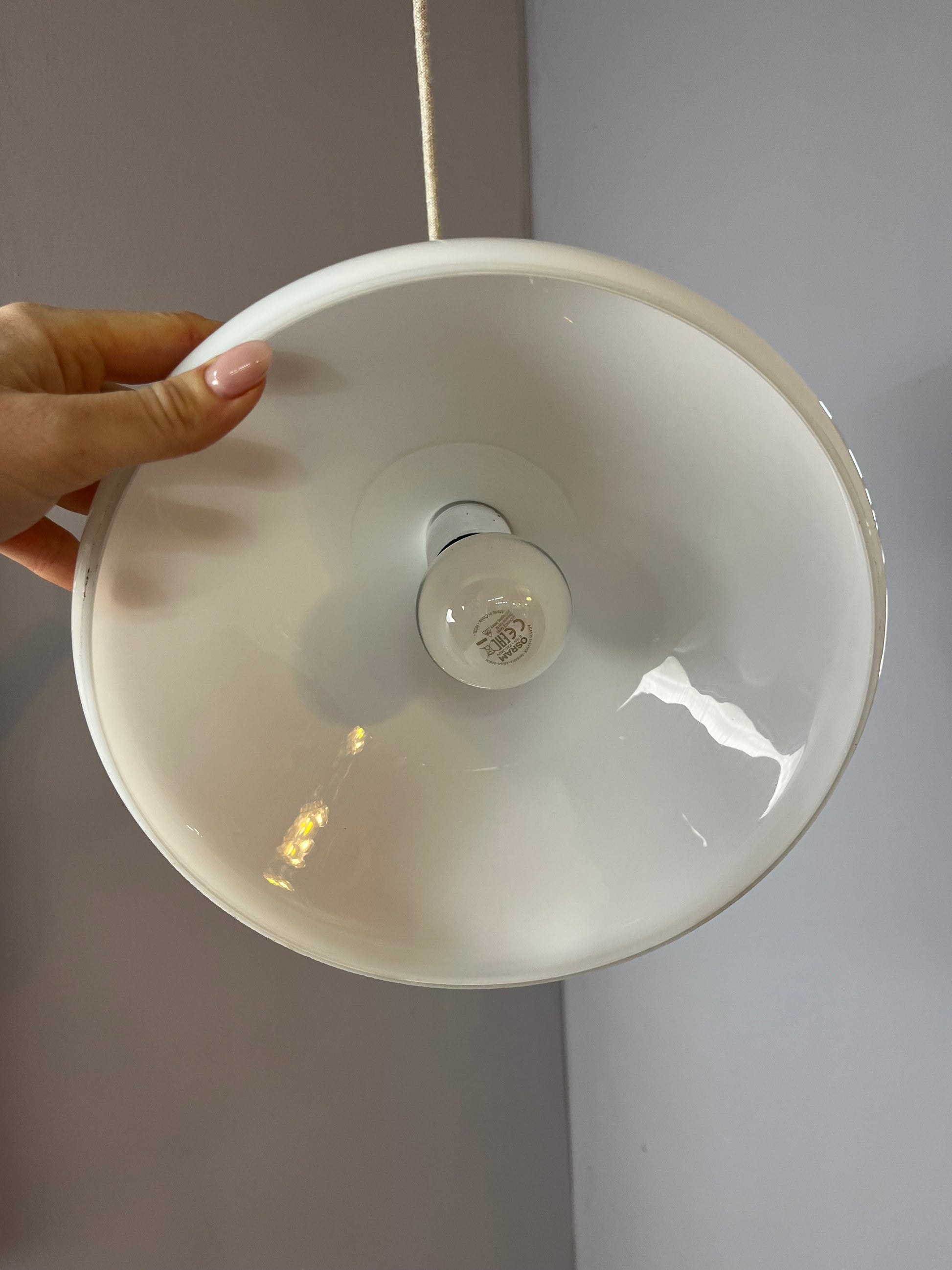Hängelampe weiß Glas