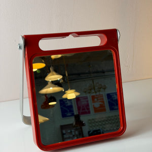Kosmetikspiegel rot silber von Roberto Maderna für Gedy