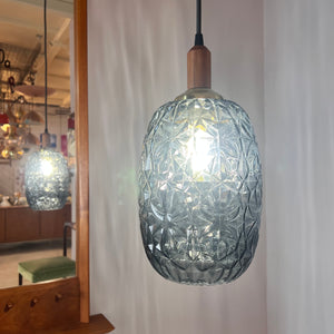 Hängelampe Glas Teak