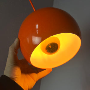 Kugellampe neu lackiert orange aus Dänemark