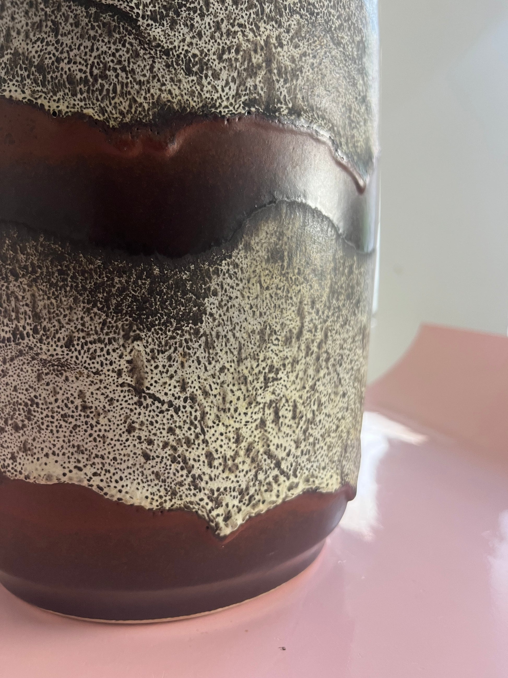 Bodenvase 70-45 braun weiß von Bay Keramik West Germany