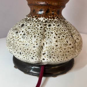 Tischlampe weiß braun Keramik von Hustadt Leuchten