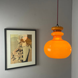 Hängelampe braun orange Glas