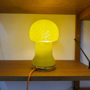 Pilzlampe gelb Glas von Karin Korn für Beleuchtungsglaskombinat Görlitz