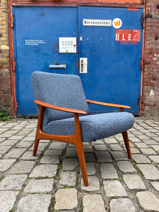 Sessel blau Teak aus Dänemark