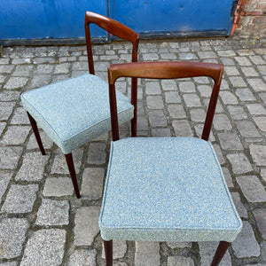 Set: 2x Polsterstuhl blau Palisander