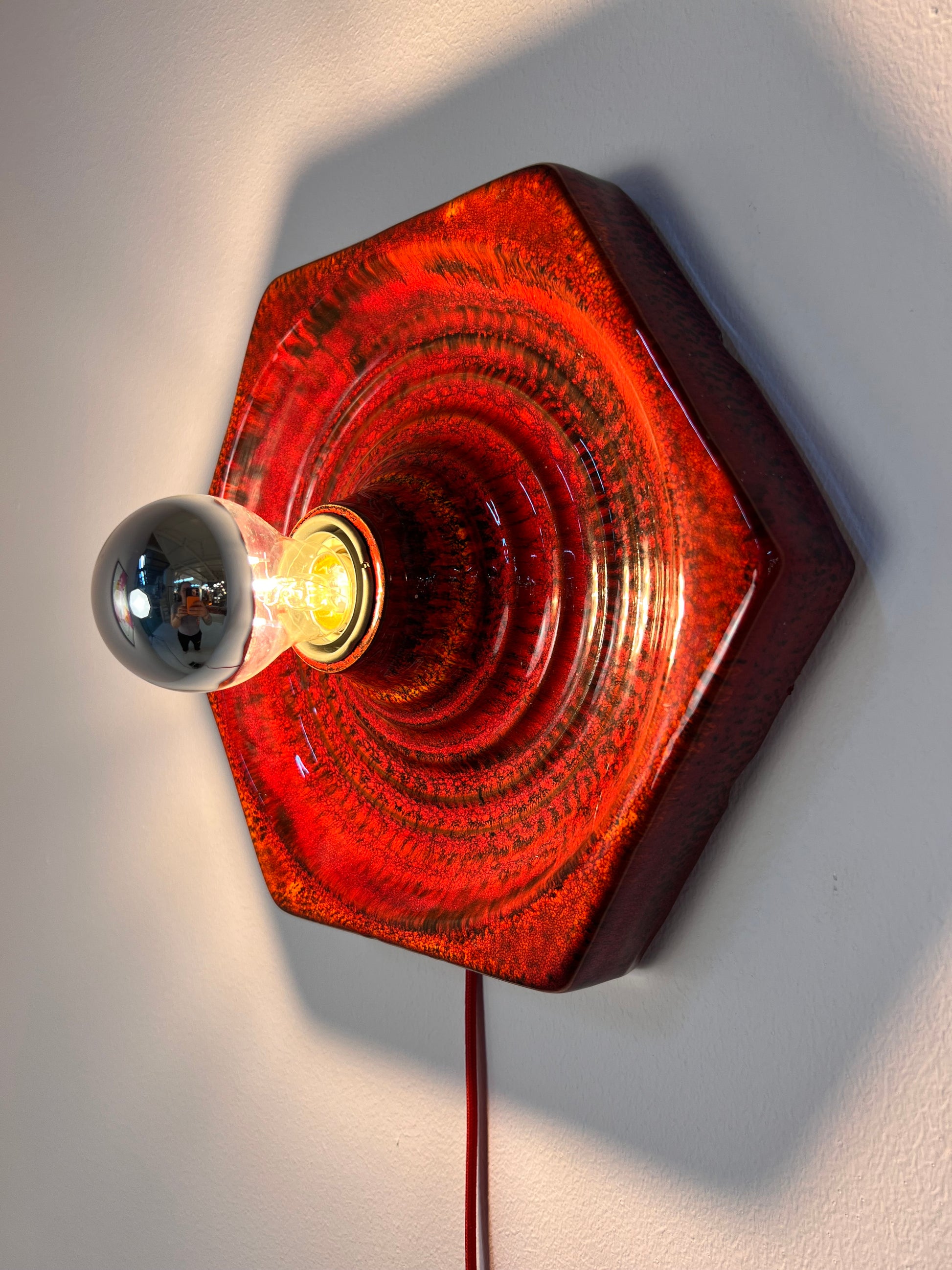 Wandlampe rot Keramik von Hustadt Leuchten