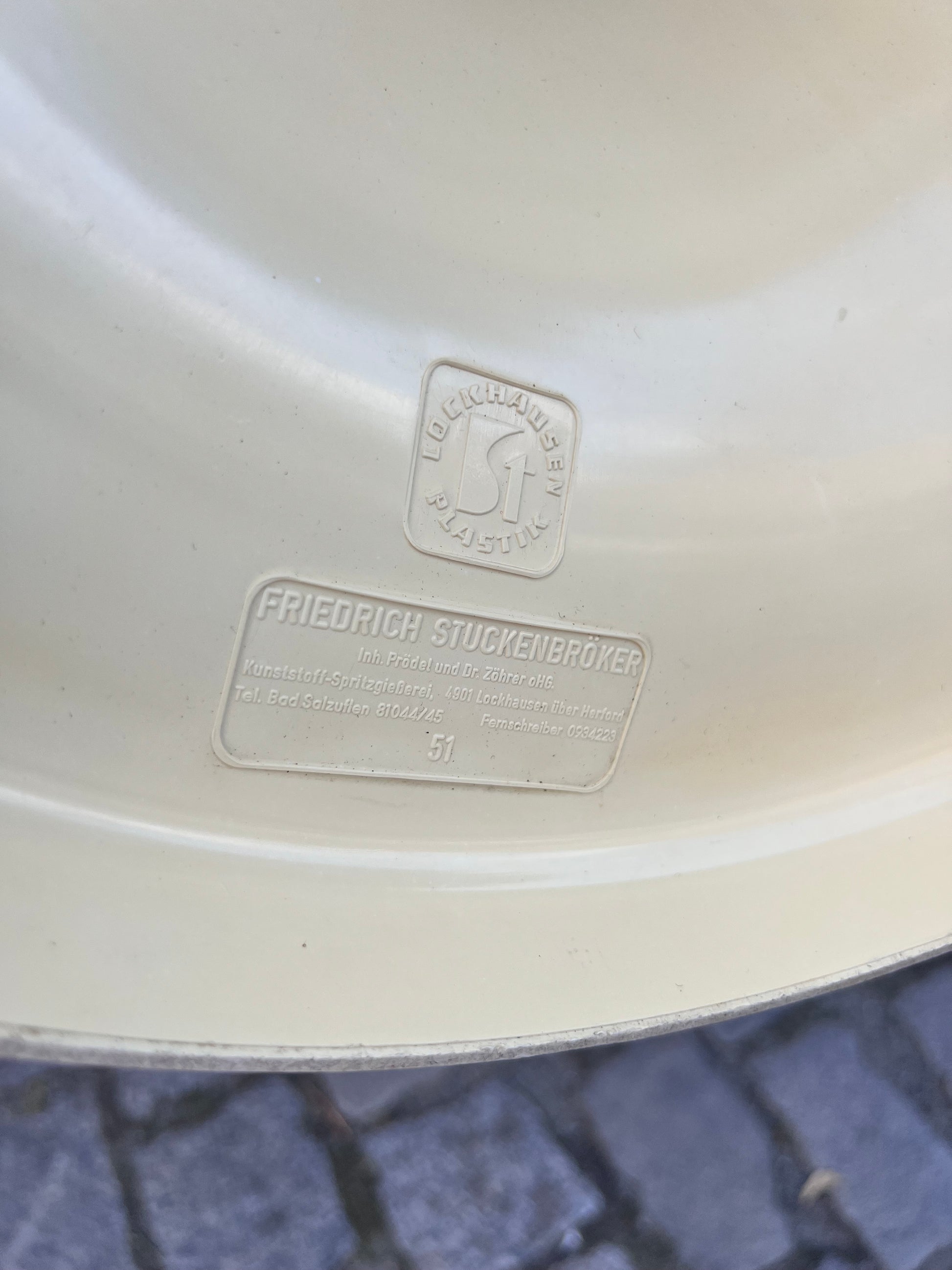 Barhocker creme orange von Friedrich Stuckenbröker für Lockhausen Plastik