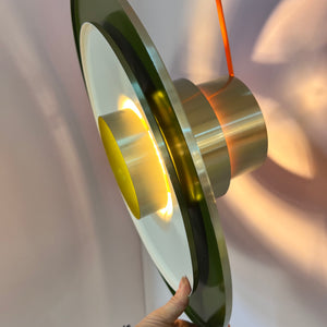 Lamellenlampe Trava grün orange von Carl Thore für Granhaga
