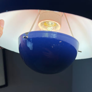 Hängelampe Flowerpot blau Emaille von Verner Panton für Louis Poulsen