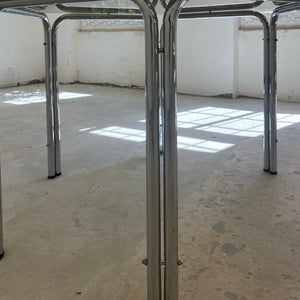 Hexagon Esstisch Rauchglas Chrom