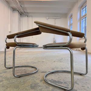 Freischwinger beige Chrom von Giotto Stoppino - mit kleinen Gebrauchsspuren
